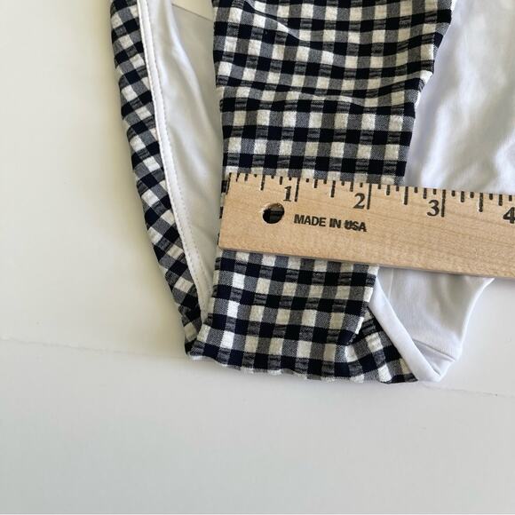 Andie Swim Gingham The String Bikini Bottom Black White Plaid - Picture 6 of 13